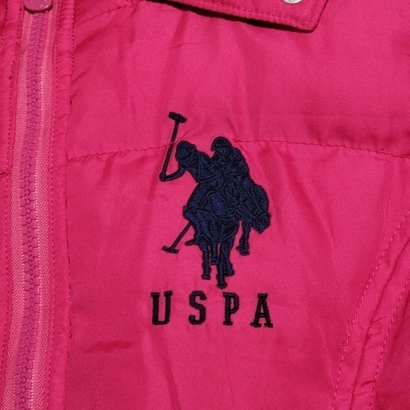 U.s. Polo Assn. Pink Puffer Vest with Hood - Picture 6 of 9